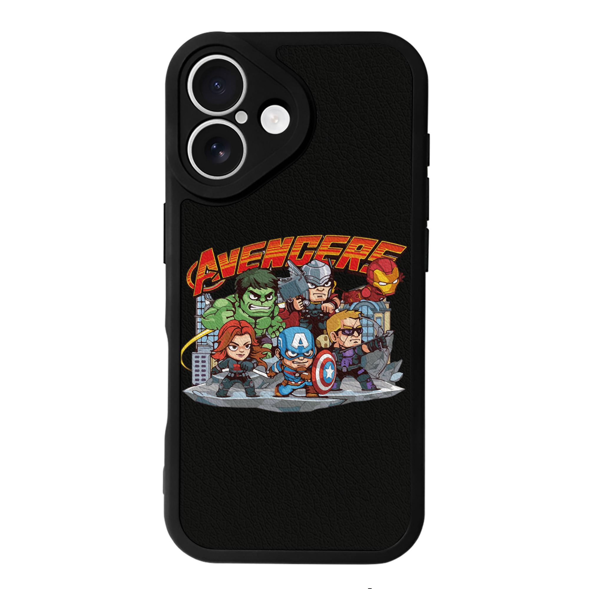 （画像用） アベンジャーズ The Avengers 【iPhone 16シリーズ対応】シリコンスマホケース（レザー調） 材質：シリコン